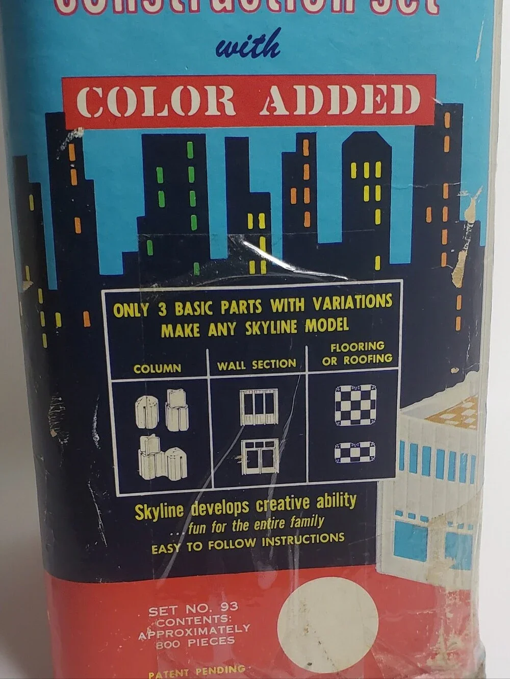 MCM 1950's Halsam Construction Set Skyscraper/Bridges, In Original Box with Lid
